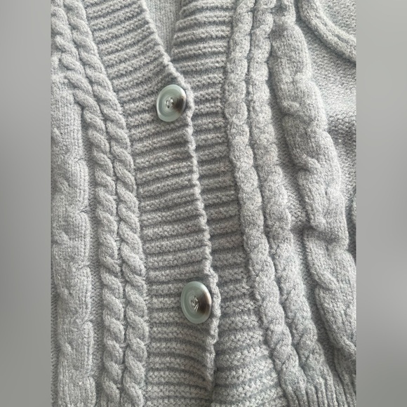 Taylor Swift Soft Gray Cable Knit Cardigan The Tortured Poets Department XS/S - Picture 8 of 9